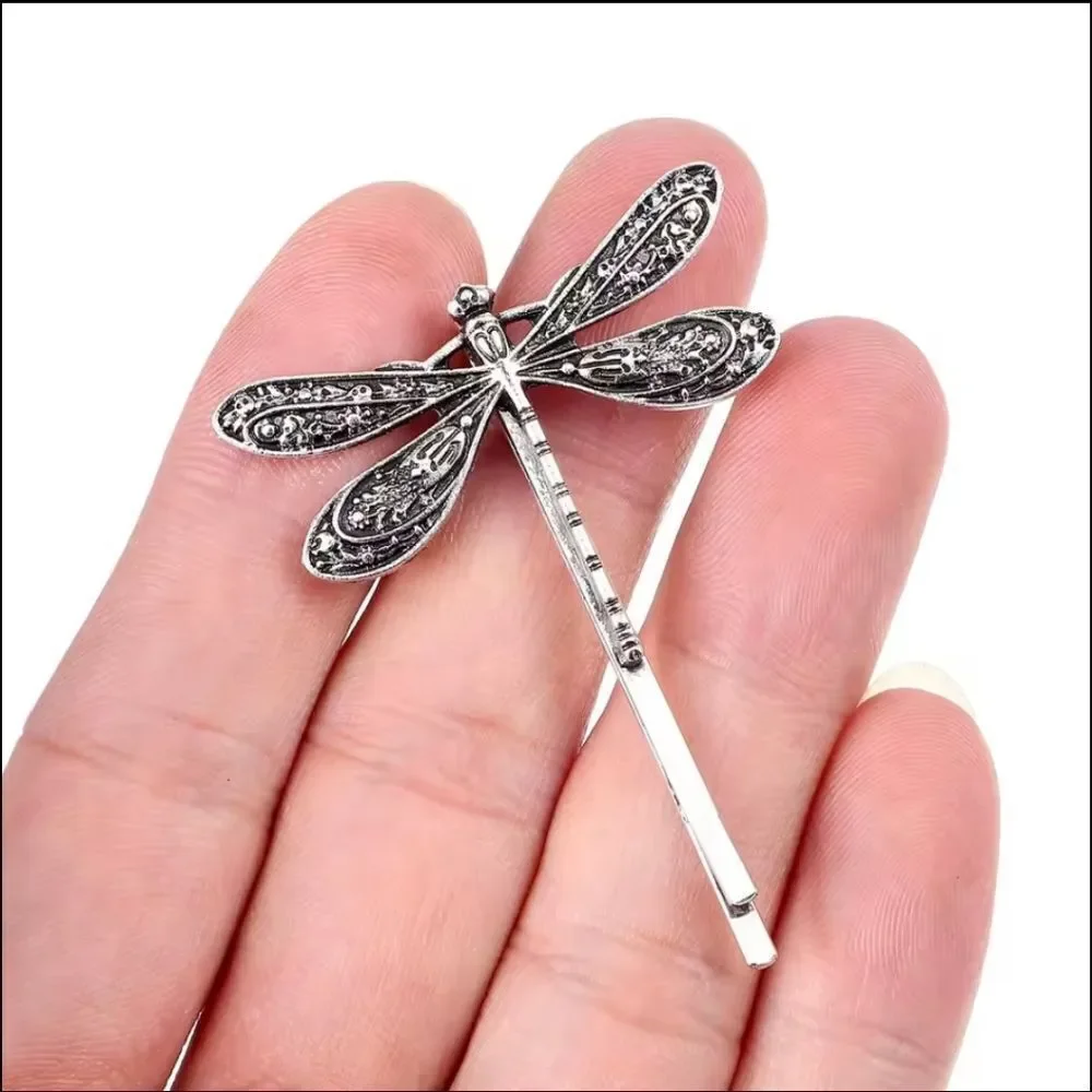 New ZARA Silver Dragonfly Hair Clips